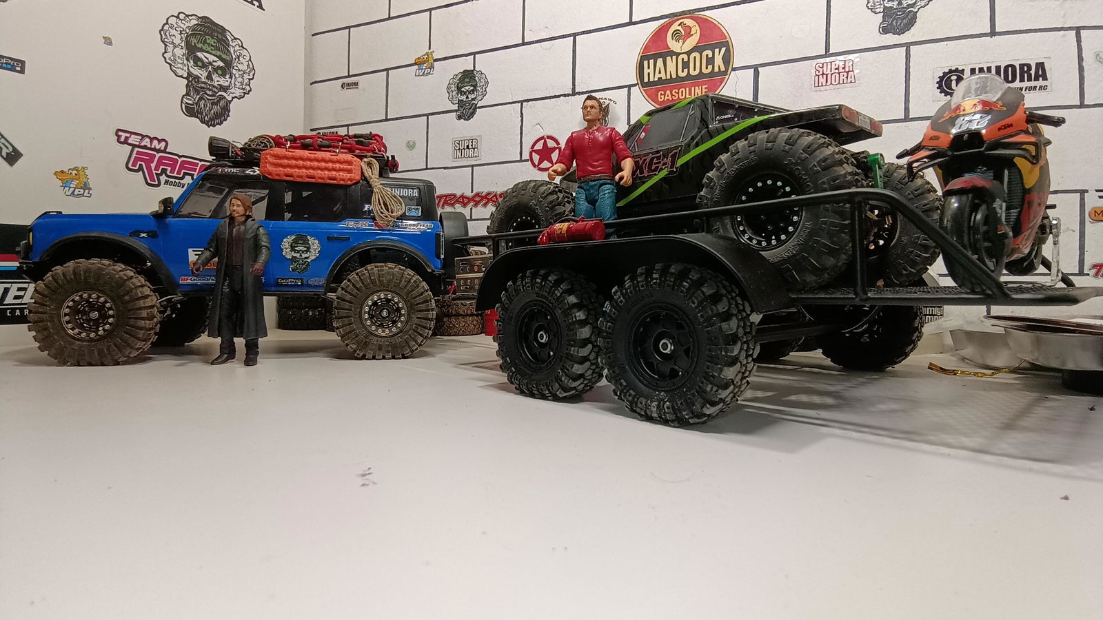 INJORA Metal Hitch Mount Trailer for 1/18 RC Crawler TRX4M
