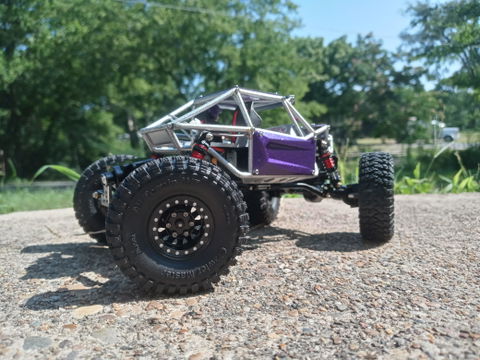 INJORA Kit Carrosserie Buggy Nylon Pour SCX24 – Cage Tubulaire Orange, LED Toit, Upgrade RC Crawler 1/24