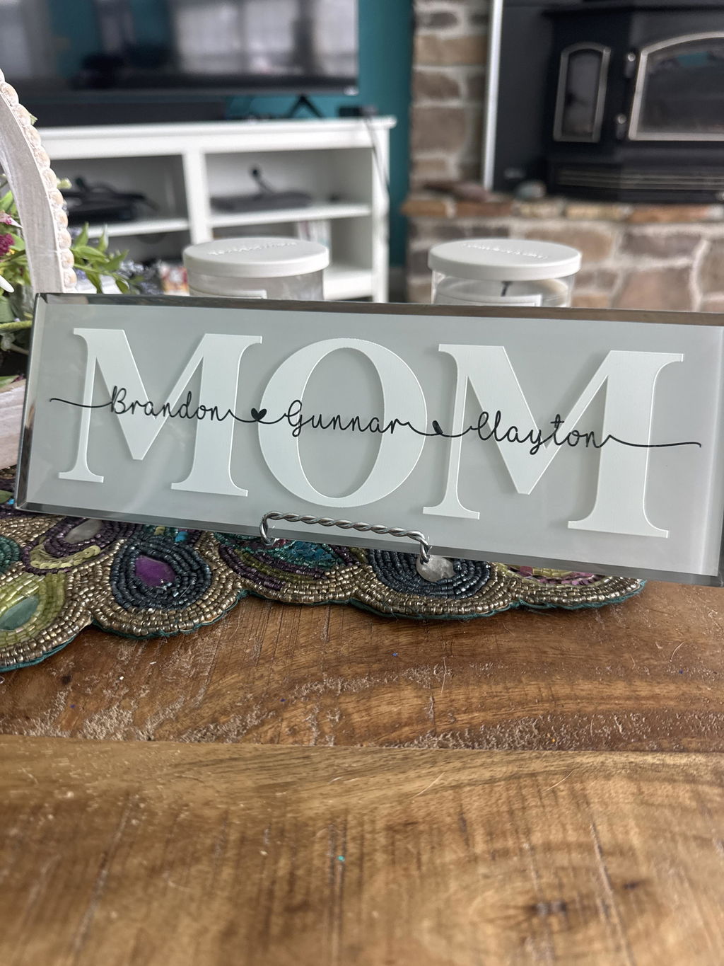 Personalized Mom Glass Tile with Names - Mothers Day Gift for Her