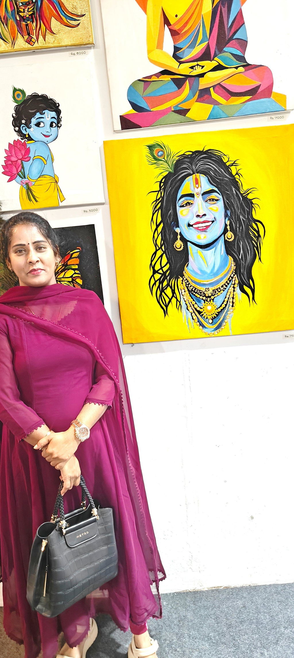 Om Shanti Oshanna Plum (Kurti+Dupatta)