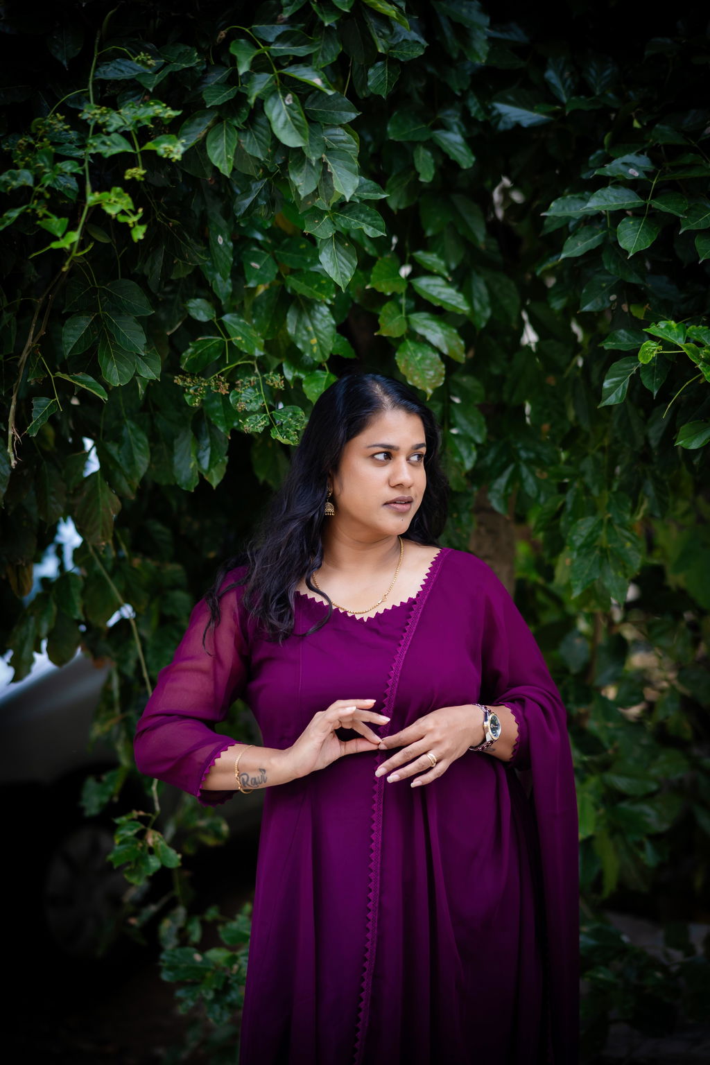 Om Shanti Oshanna Plum (Kurti+Dupatta)