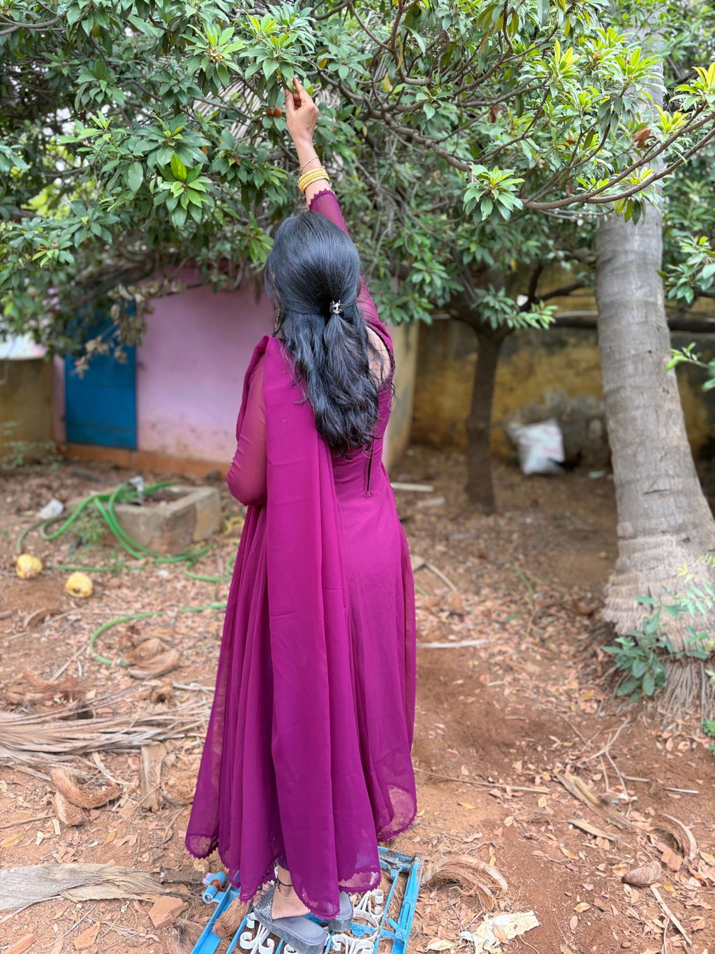 Om Shanti Oshanna Plum (Kurti+Dupatta)