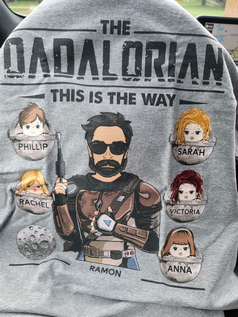 Dadalorian Personalized Shirt For Dad, Daddy Shirt, Name, Character & Kid's Name Can Be Changed
