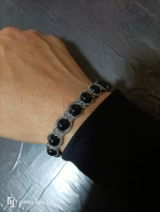 BRACCIALE PIETRE SIRIO SILVER/BLACK