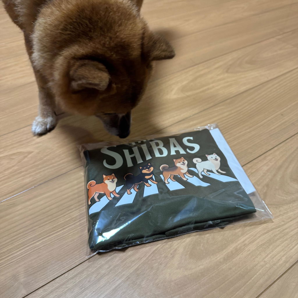 THE SHIBAS | 柴犬 横断歩道 ゆるかわパロディTシャツ【犬好き・愛犬家・ギフトに最適】