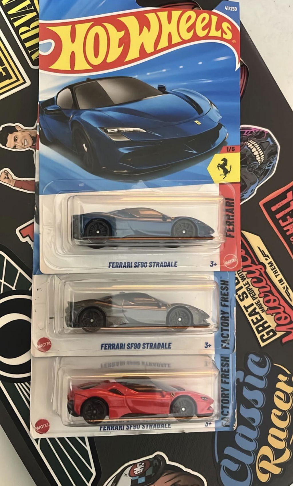 US IMPORTED - HOT WHEELS - FERRARI  SF90 STRADALE - BLUE - 3D