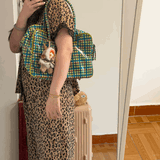 Vintage British Plaid Multiway Tote Bag