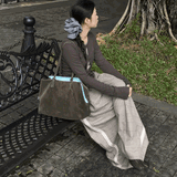 Faux Leather Two-Tone Carryall Tote