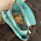 Faux Leather Two-Tone Carryall Tote