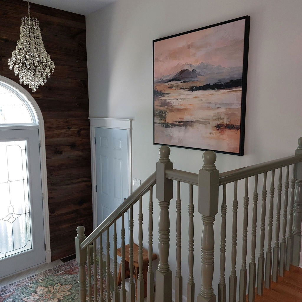 Abstract Alpine Mountain Landscape Expressionist Muted Wall Art Print #3592