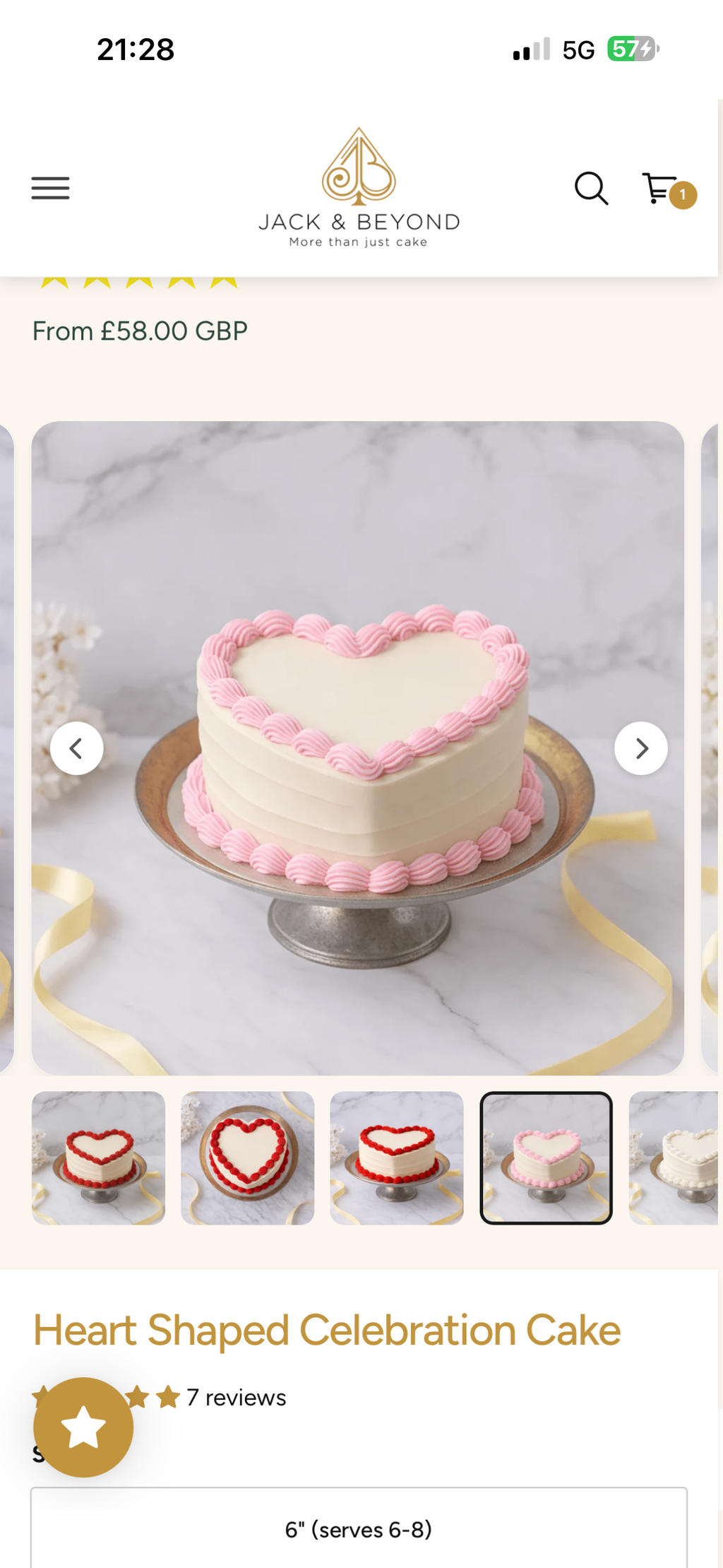 Heart Shaped Celebration Cake