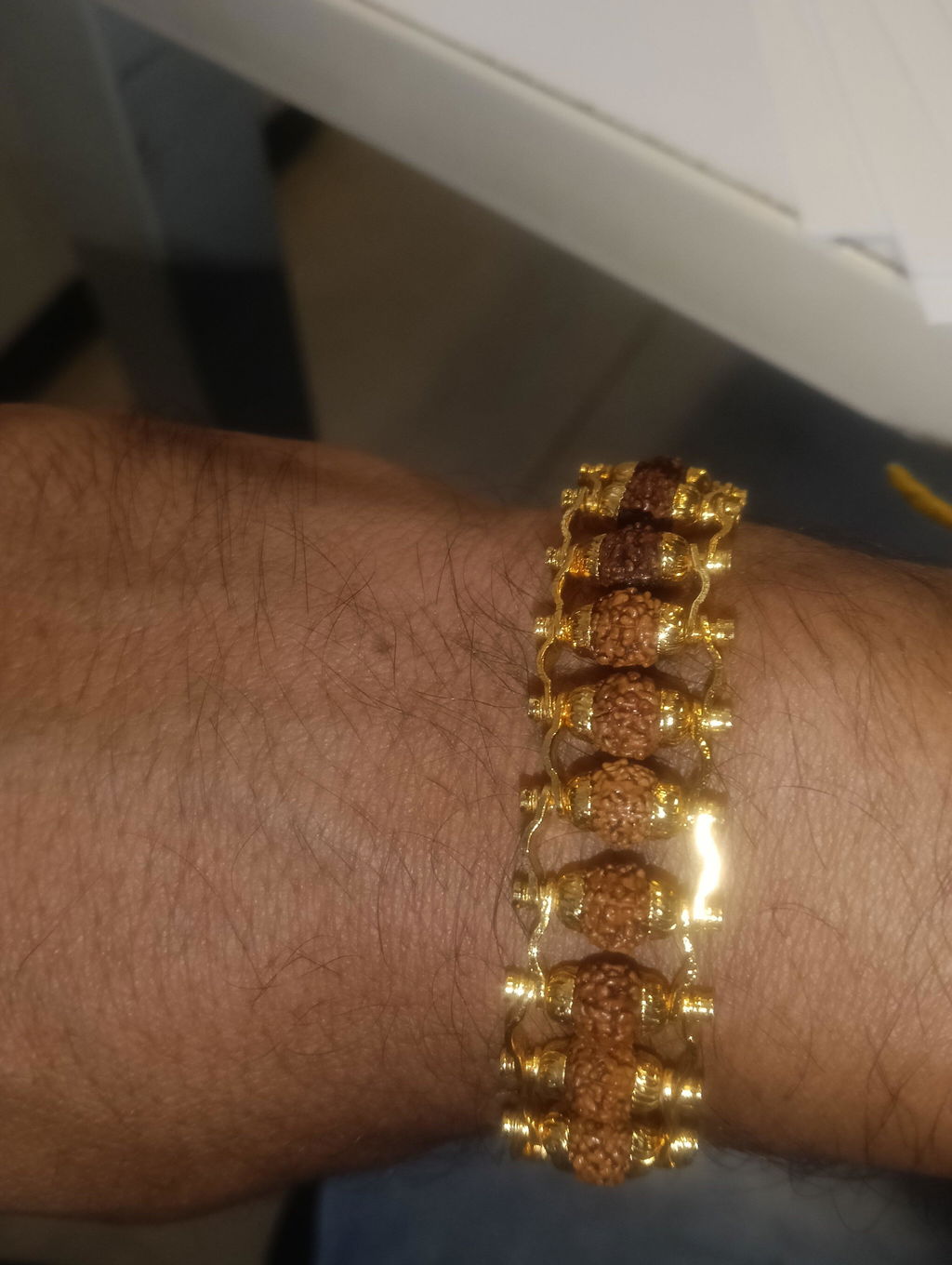 Gold Plated Modern Rudraksha Bracelet