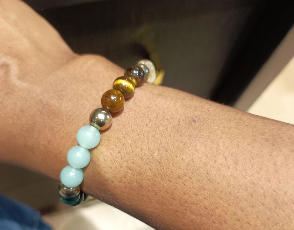 Dhanlabh Band with Pyrite, Tiger Eye, Citrine, Aventurine, Sphatik & Jade Beads