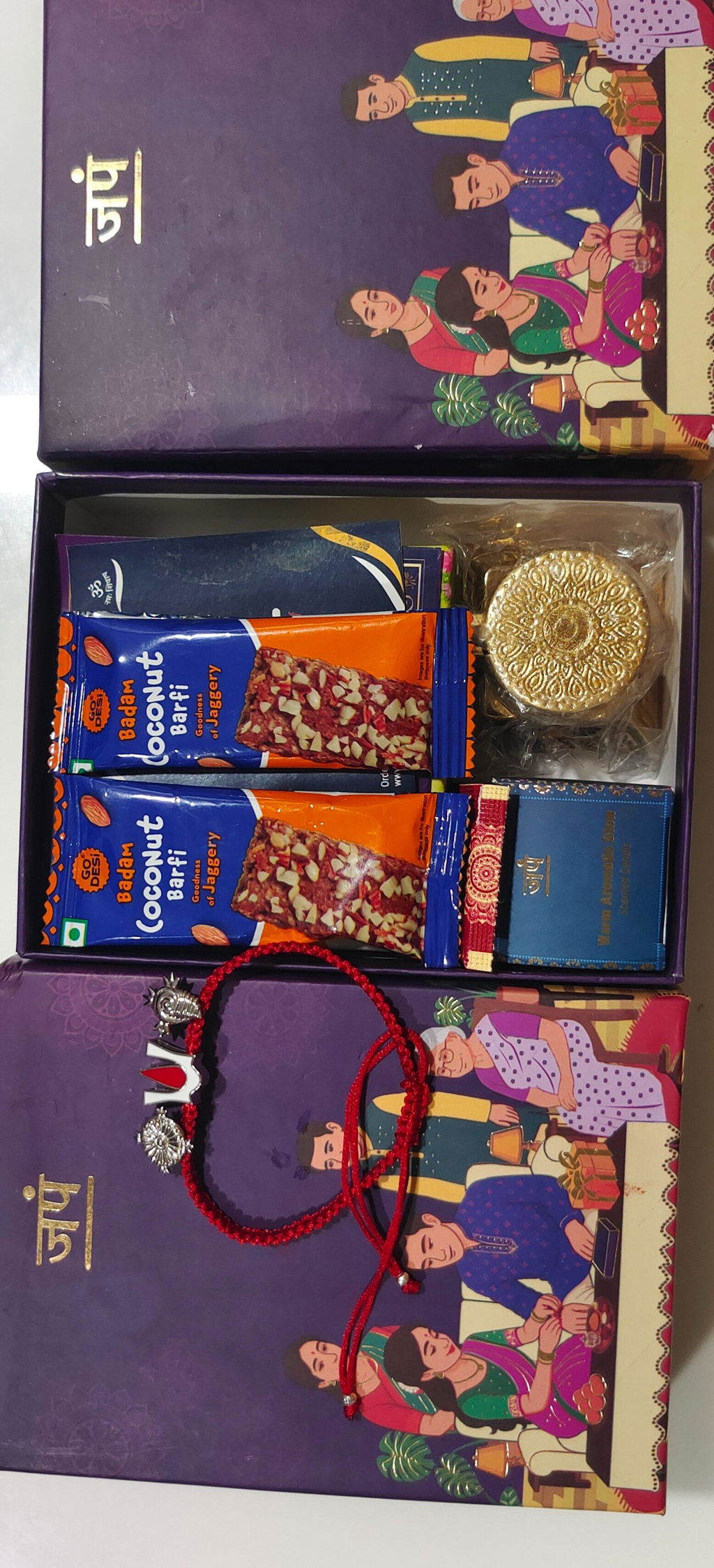 Shankh Tilak Chakra Meenakari Rakhi Hamper