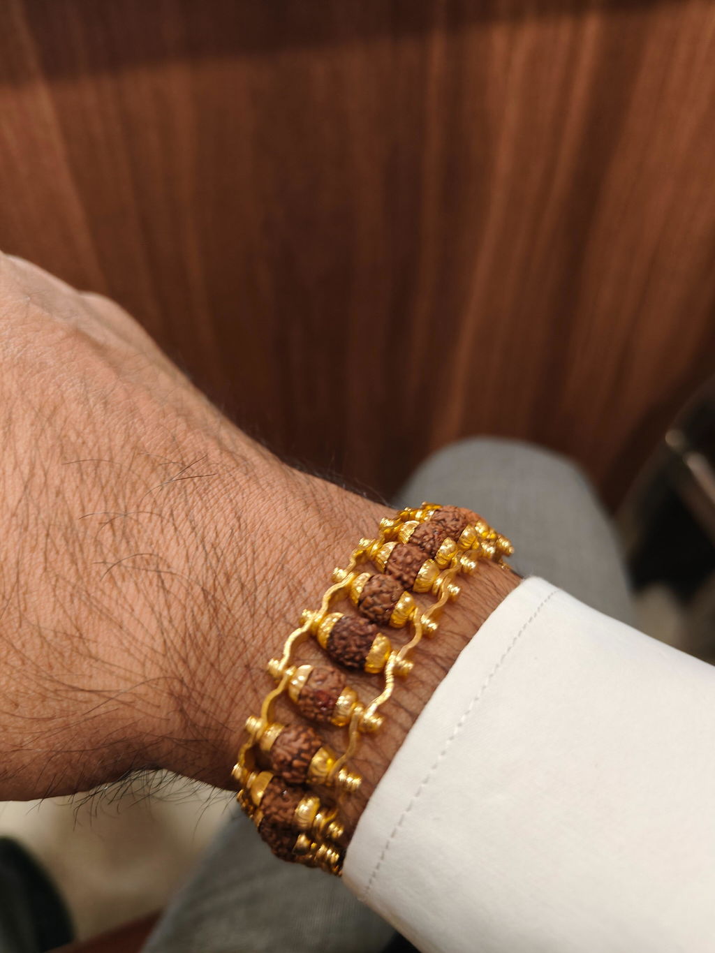 Gold Plated Modern Rudraksha Bracelet