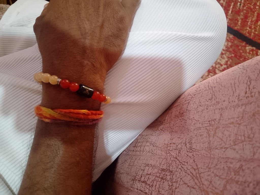 Sunstone & Carnelian Zodiac Band for Taurus (वृषभ राशि)