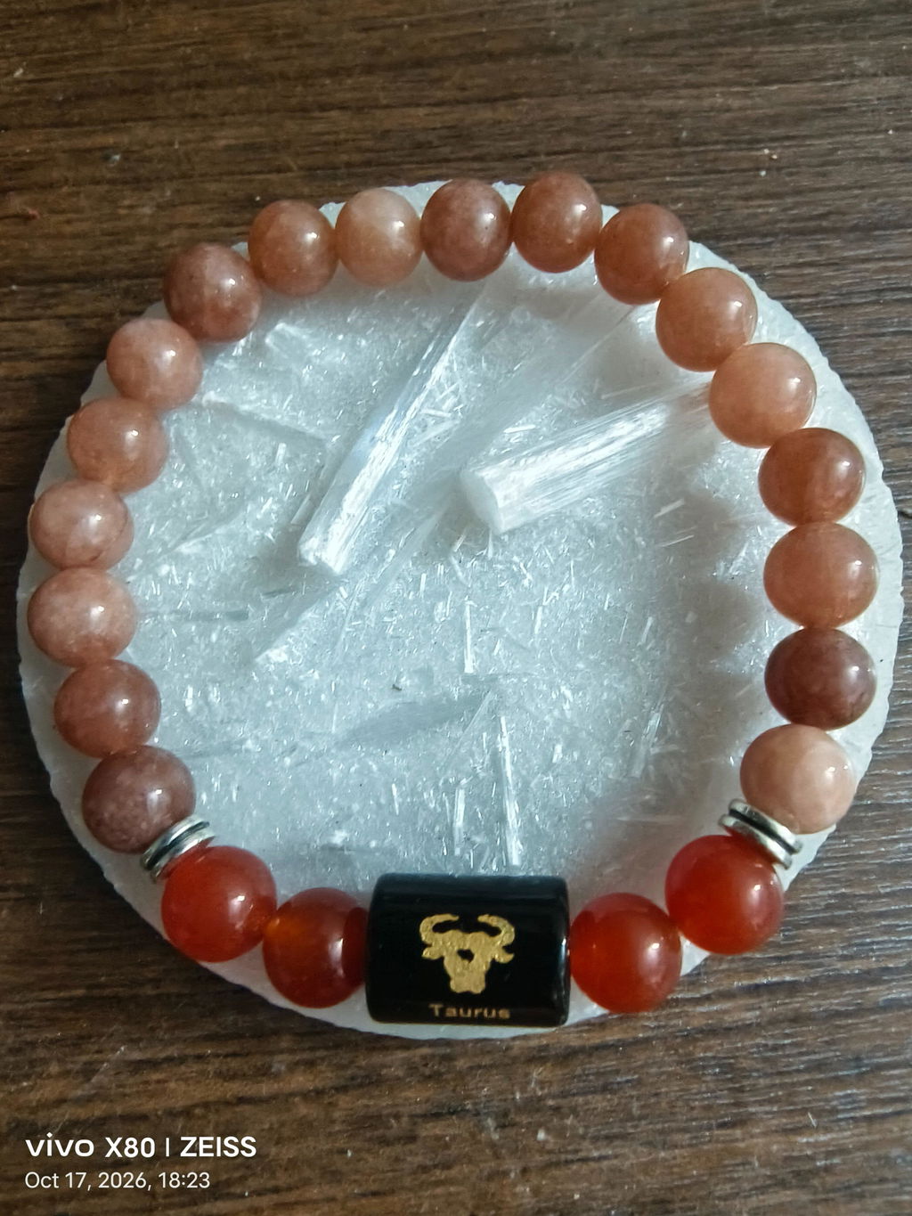 Sunstone & Carnelian Zodiac Band for Taurus (वृषभ राशि)