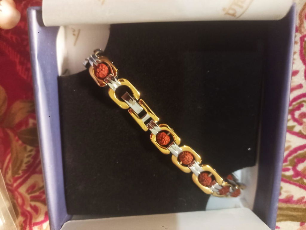 Gold Plated Elemental + Duotone Rudraksha Bracelet Combo