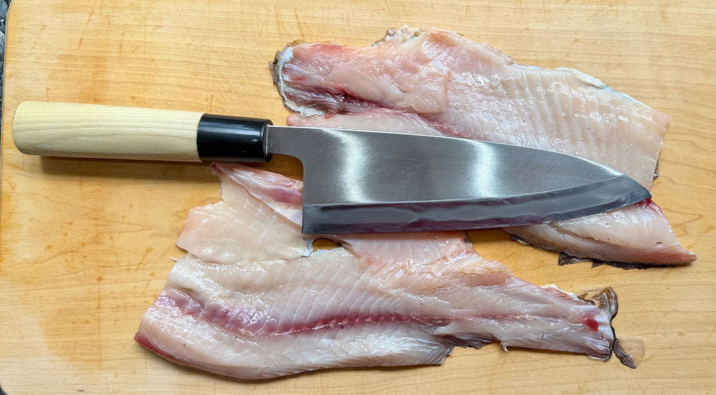 Mizuno Tanrenjo Akitada Hontanren Series Blue Steel No.2 Deba Knife