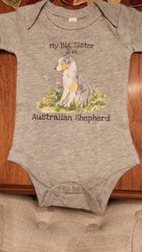 Red Merle Australian Shepherd Baby Bodysuit, Cute Aussie Baby Gift