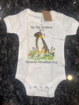 Bernese Mountain Dog Baby Bodysuit, Big Brother, Big Sister