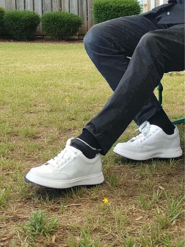 Mr. Federer 7cm | 2.8 Inches Height Boost | Elevator Sneakers for Trendy All White Casual Shoes