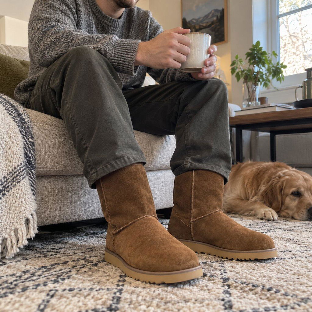 Mr. Oz Brown 8cm | Wool Interior Winter Boots for Men (3.2")