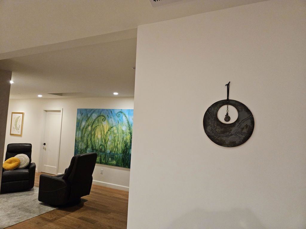 Large Circle Ceramic Wall Hanging No. 02 | Chocolate Brown + Mountain Jasper — FTF_0726