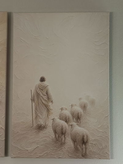 Customer photo of Shepherd In The Mist hanging in a living room
