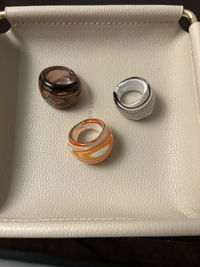 Handmade Glass Acrylic Ring Size 9 Orchid's Golden Radiance Infinity Band: US Ring Size 9