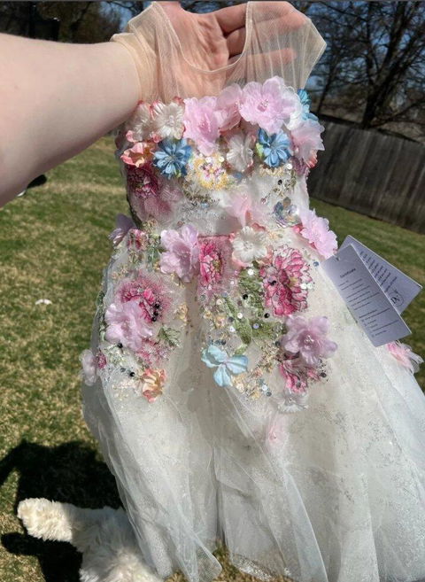 Luxury Floral Flower Girl Dress for Kids Pageant Party J404A
