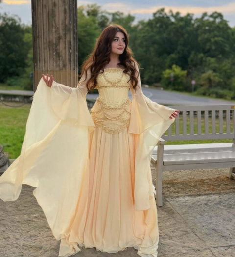 Elegant Beaded Strapless Evening Dress SS286