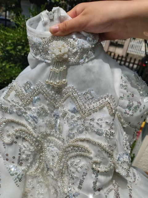 Saprkly Flower Princess Girl Dress Tulle for Kids Wedding Party Ball Gown J782