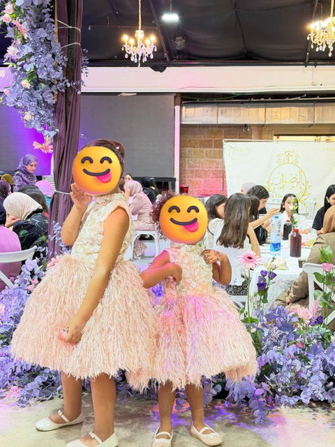 Fluffy Pink Feather Dress for Girls Luxury Princess Party & Birthday Gown M005