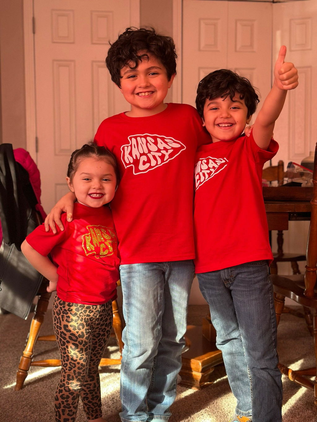 Kids Youth Kansas City Retro Arrowhead | Red Sweatshirt Long & Short Sleeve T-Shirt | Perfect for Game Day! | Soft!