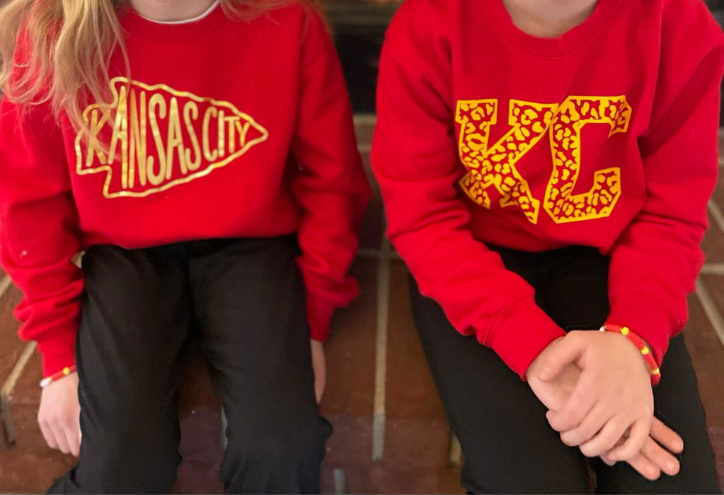 Leopard / Cheetah KC | Black or Red Sweatshirt | Kids