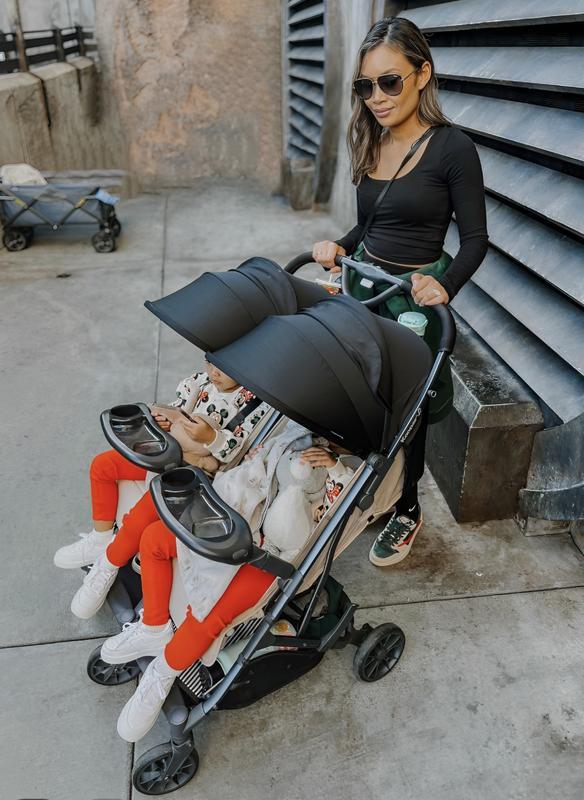 Kooper X2 Lightweight Compact Double Stroller With Trays Olive
