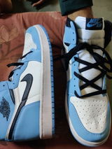 Nike Air Jordan 1 Retro High White University Blue Black Shoes For Man And Boys 555088-134