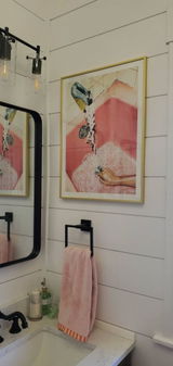 Retro Pink Bath Art Print