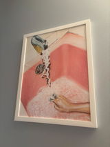 Retro Pink Bath Art Print