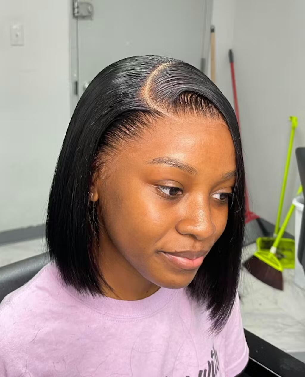 PreEverything Wig - Silky Blunt Cut Wear Go Glueless Lace Bob Drawstring Wig  Shoulder Length Wig Pre Plucked & Bleached Flash Deal