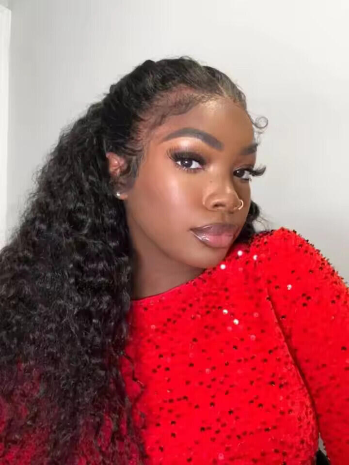 Junoda Wig Deep Wave Lace Frontal Human Hair Wigs Prepluck Brazilian Virgin Hair