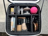 JUSRON Travel Cosmetic Bag with Illuminated Mirror 3 Color Scenes Adjustable Brightness