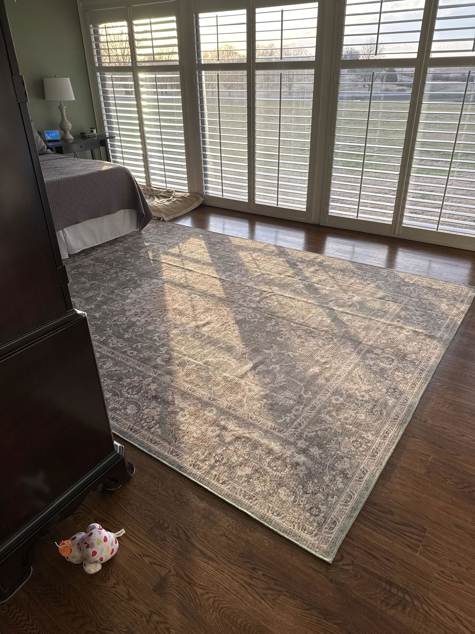 Whispered Heritage Traditional Green Washable Rug | JUSTRUG
