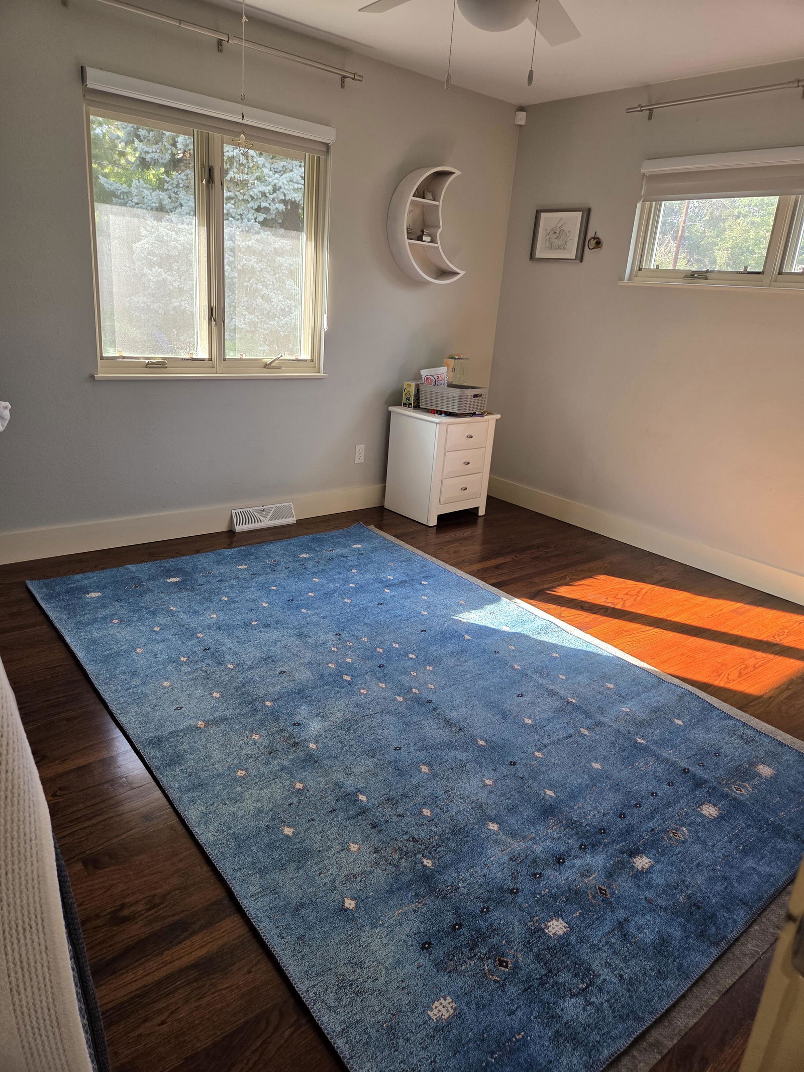 Bohemian Whirlwind Bohemian Blue Washable Rug | JUSTRUG
