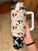Cowprint Blossoms Tumbler (40oz) - KA Exclusive
