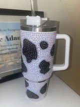 MESS UPS Cowprint Bling 40oz Tumbler