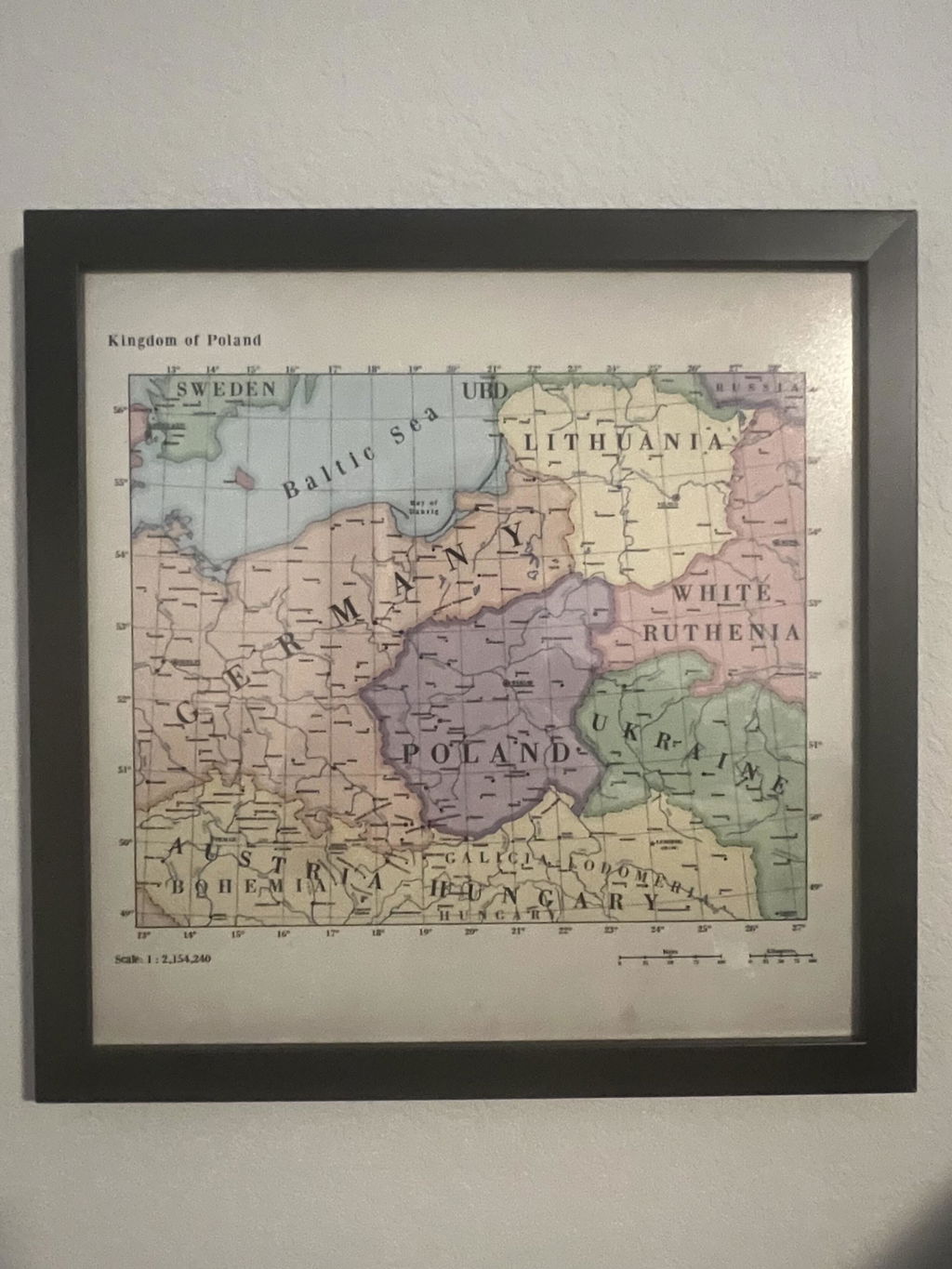 Ruskie Business Maps - Kingdom of Poland - Framed