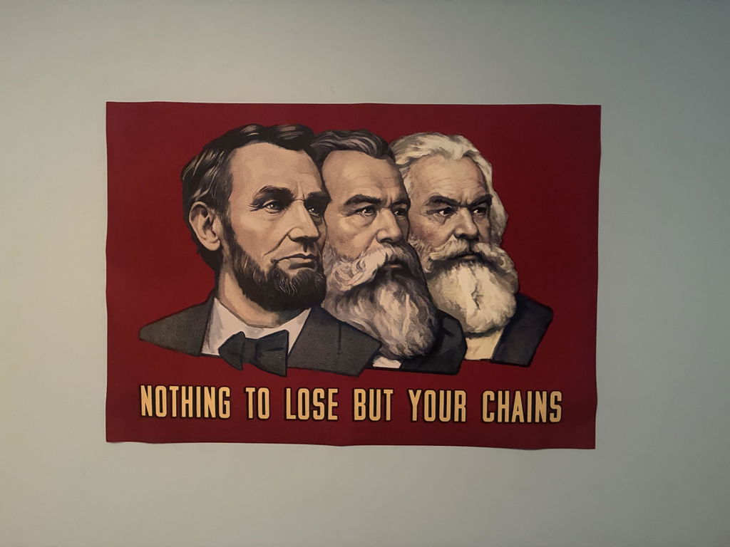Lincoln-Marx-Engels Socialist Poster - Nothing To Lose But Your Chains