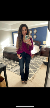 Merlot Magic Twisted Top Lightweight Sweater